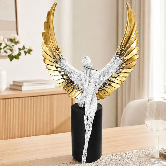 Abstract Modern Art Sculpture Showpiece for Home Decor - Silver Wing angel