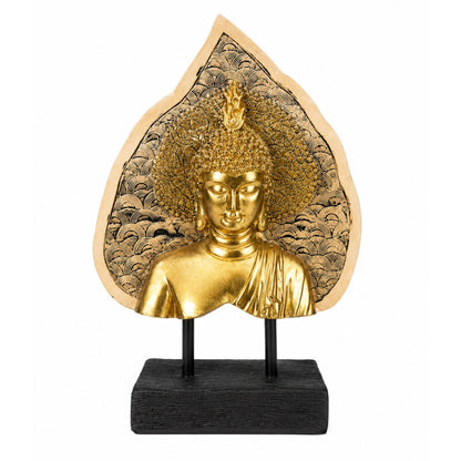 Abstract Modern Art Sculpture Showpiece for Home Decor -Buddha on Leaf