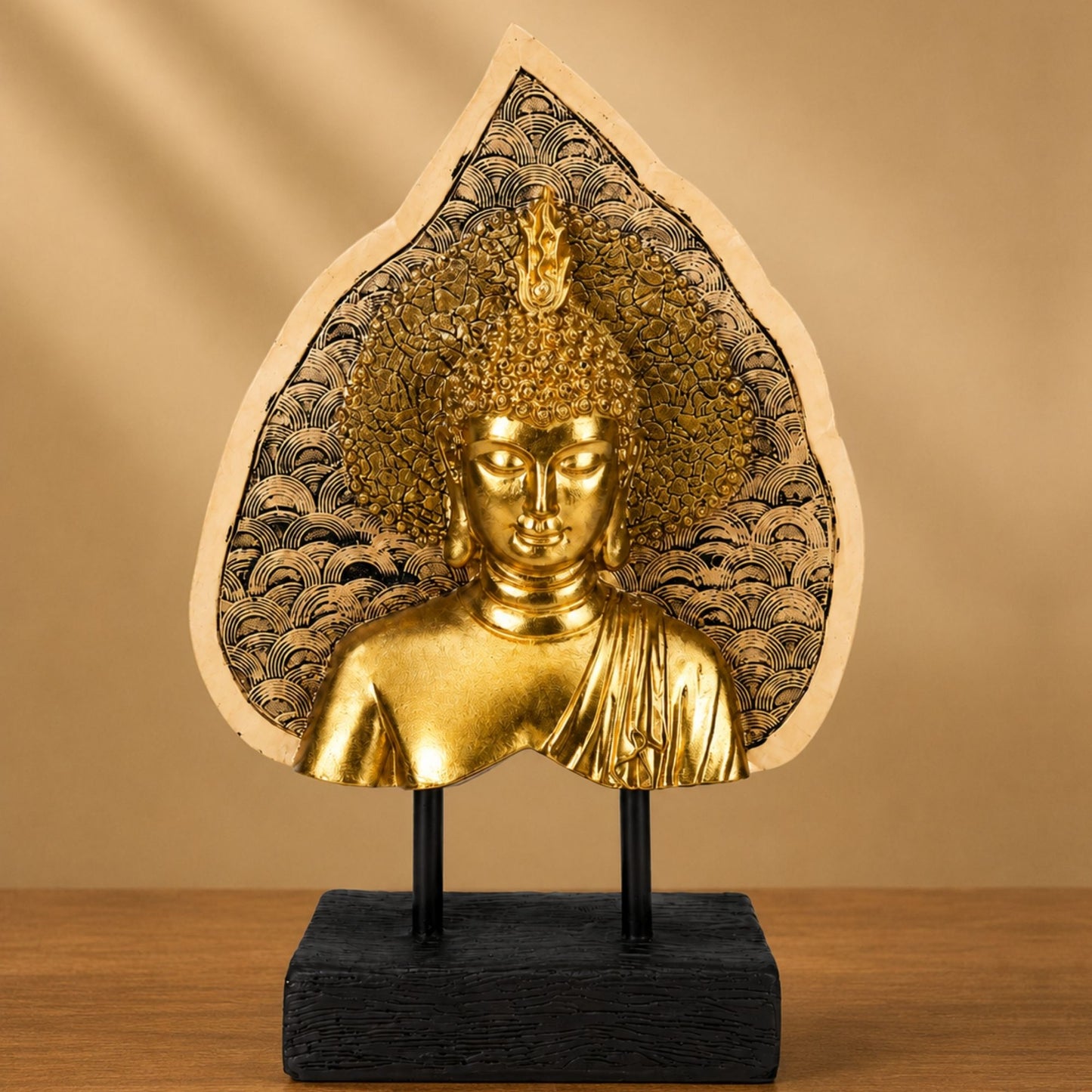 Abstract Modern Art Sculpture Showpiece for Home Decor -Buddha on Leaf