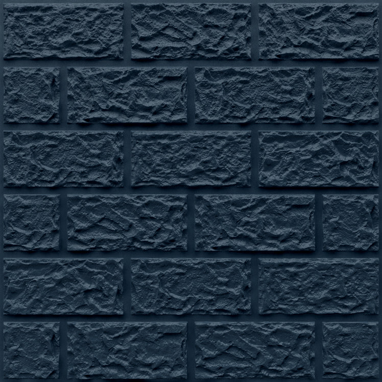 Navy Blue Self Adhesive 3D Panels Brick Design