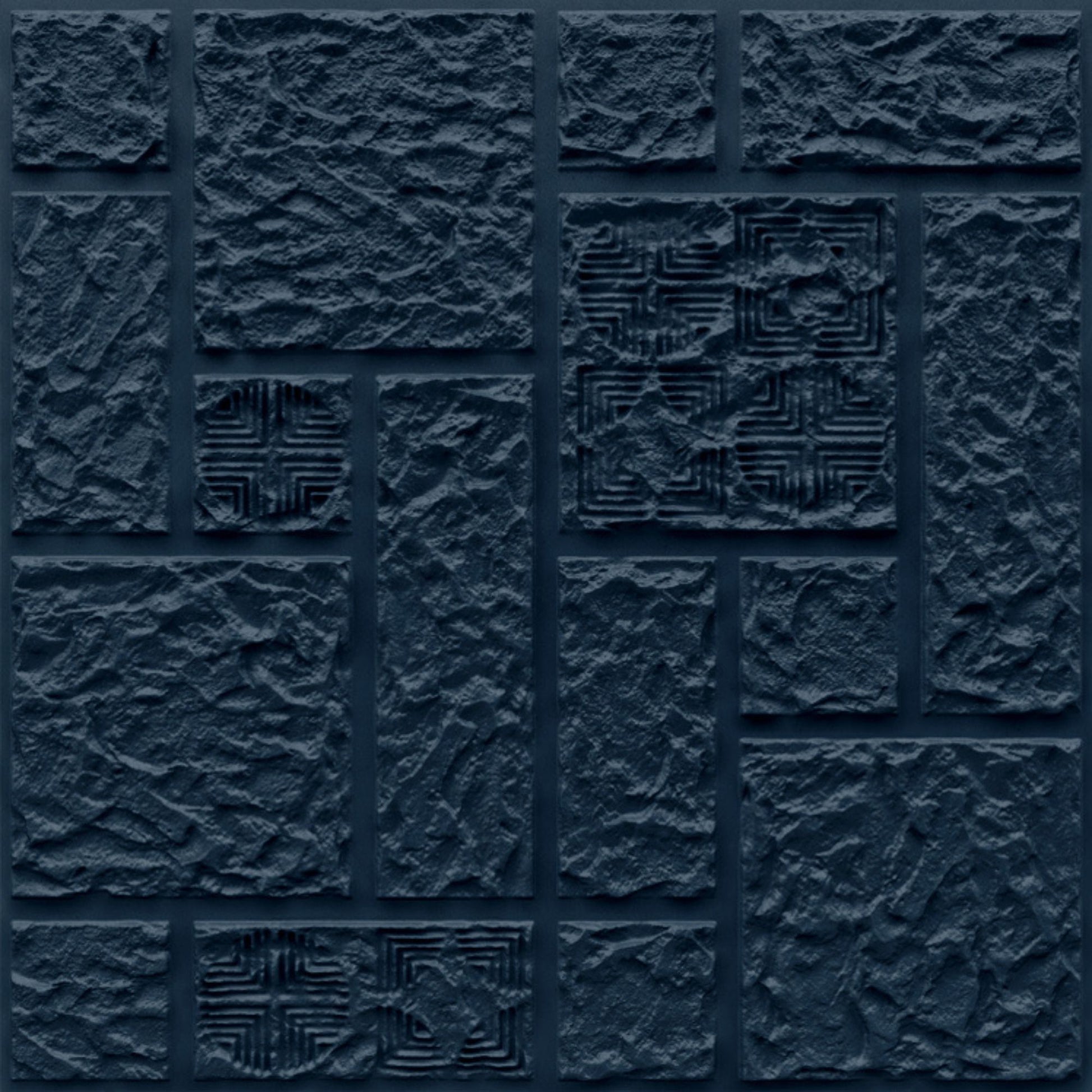 Navy Blue Self Adhesive Wall Panels Abstract Design
