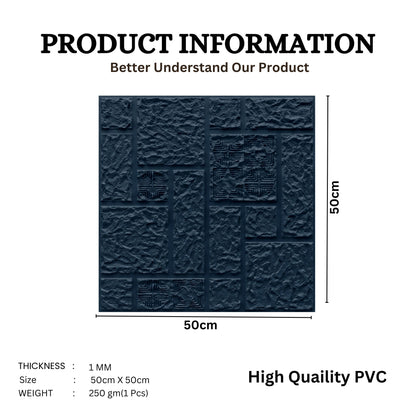 Navy Blue Self Adhesive Wall Panels Abstract Design