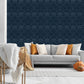 Navy Blue Self Adhesive Wall Panels Flower Design