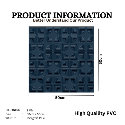 Navy Blue Self Adhesive Panels Quarter Circle Design
