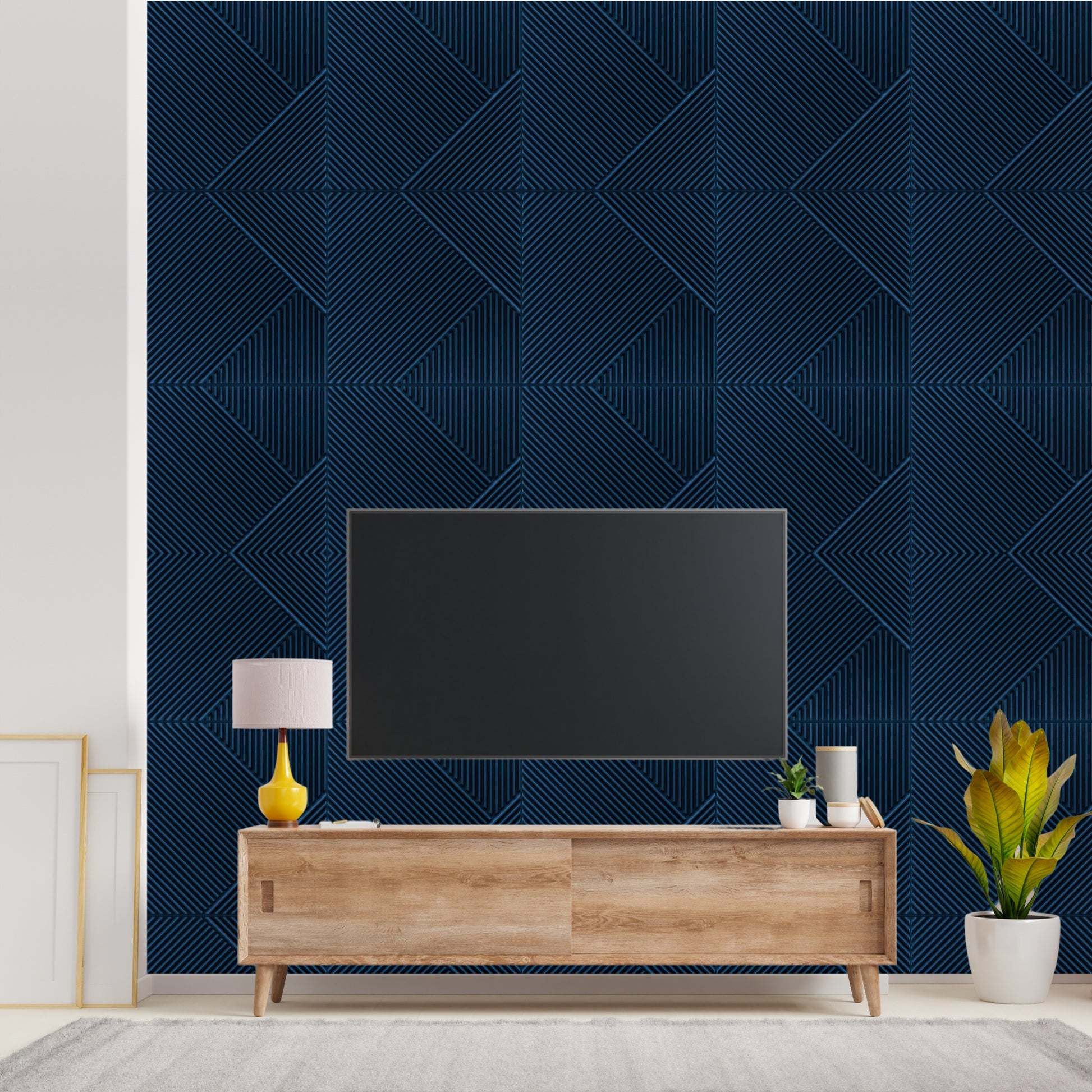 Navy Blue Self Adhesive Panels Stripe Design