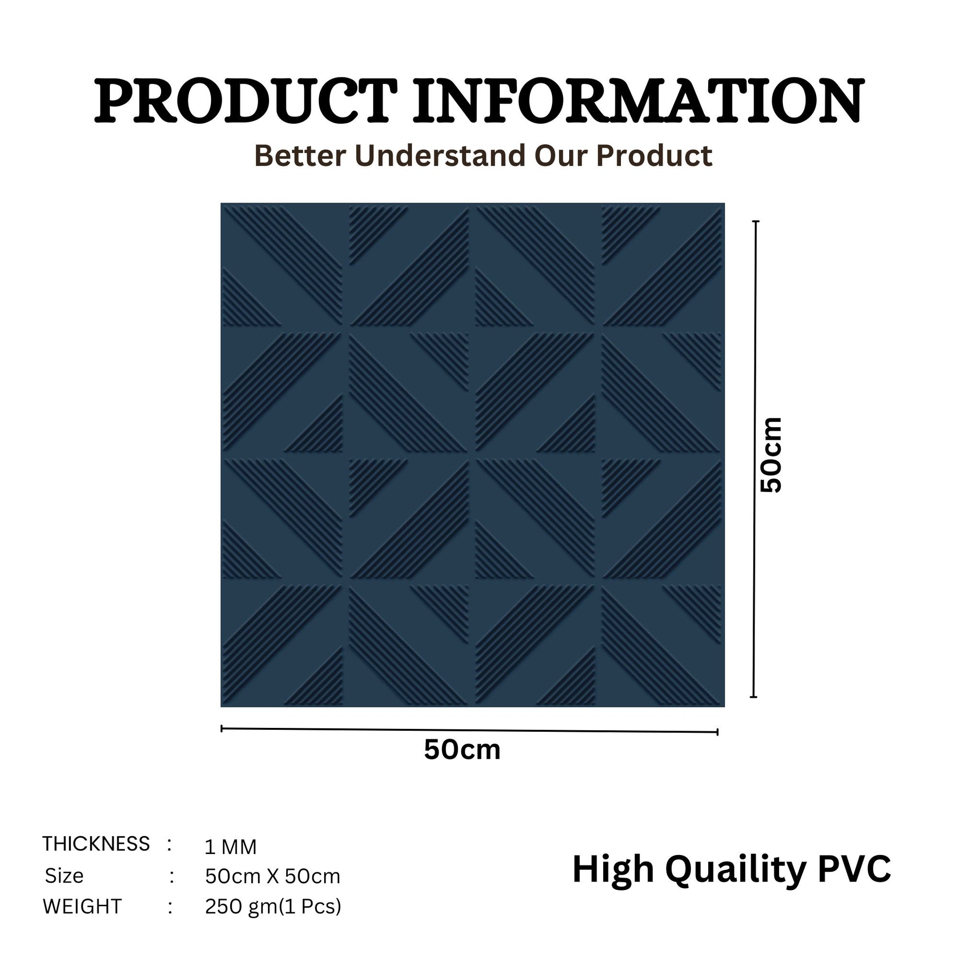 Navy Blue Self Adhesive Panels triangle Design