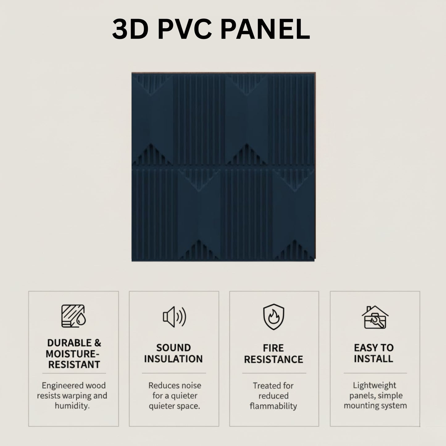 Navy Blue 3D Wall Panels Artisan Design