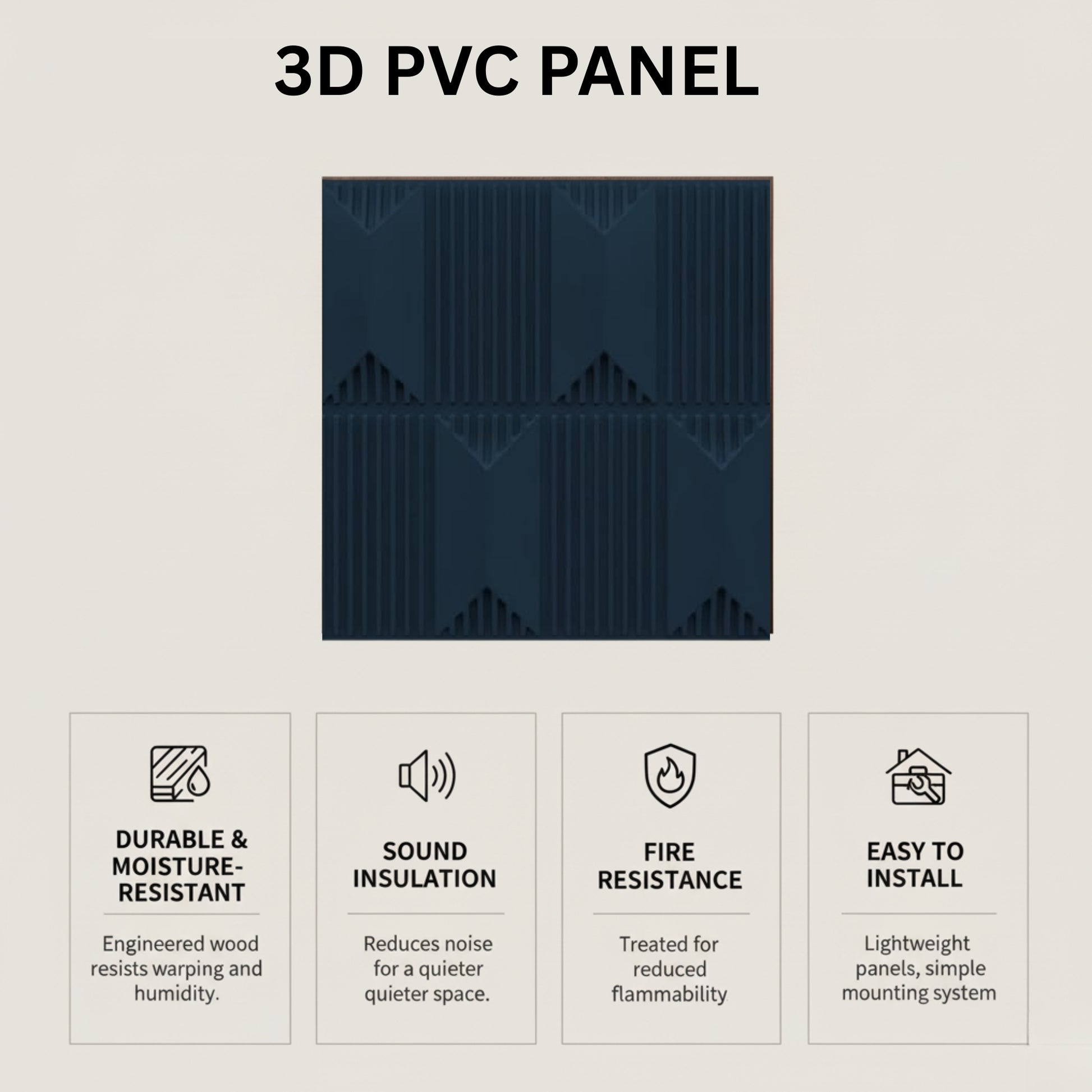 Navy Blue 3D Wall Panels Artisan Design