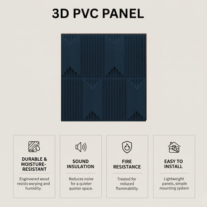 Navy Blue 3D Wall Panels Artisan Design