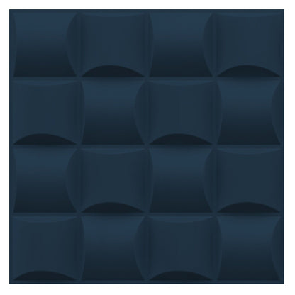 Navy Blue Block Design 3D Wall Panel View