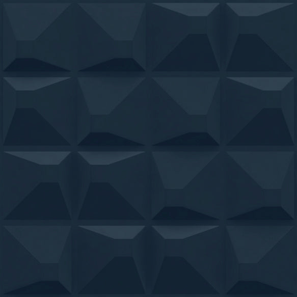Navy Blue 3D Wall Panels Pixel Design