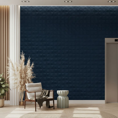 Navy Blue 3D Wall Panels Pixel Design