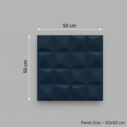 Navy Blue 3D Wall Panels Pixel Design