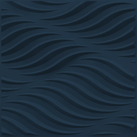 Navy Blue 3D Wall Panels Swirl Design