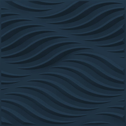 Navy Blue 3D Wall Panels Swirl Design