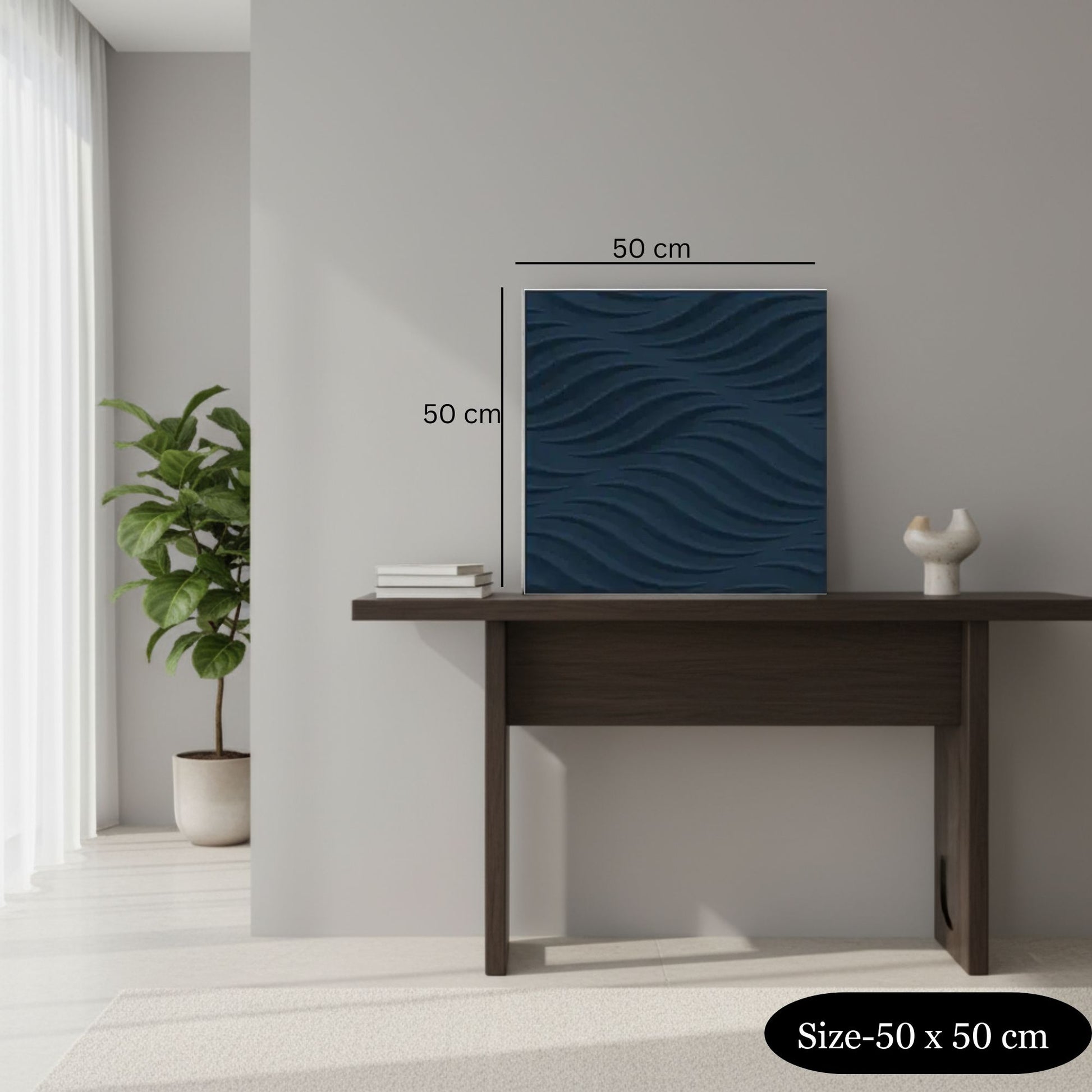 Navy Blue 3D Wall Panels Swirl Design