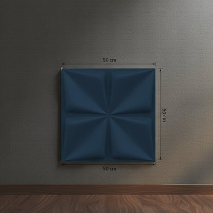 Navy Blue Bloom Design 3D Wall Panel View-3