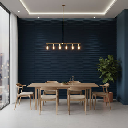 Navy Blue 3D Wall Panels Dune Design