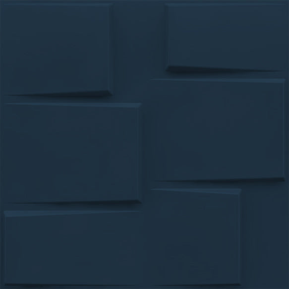 Navy Blue Stream Design 3D Wall Panel