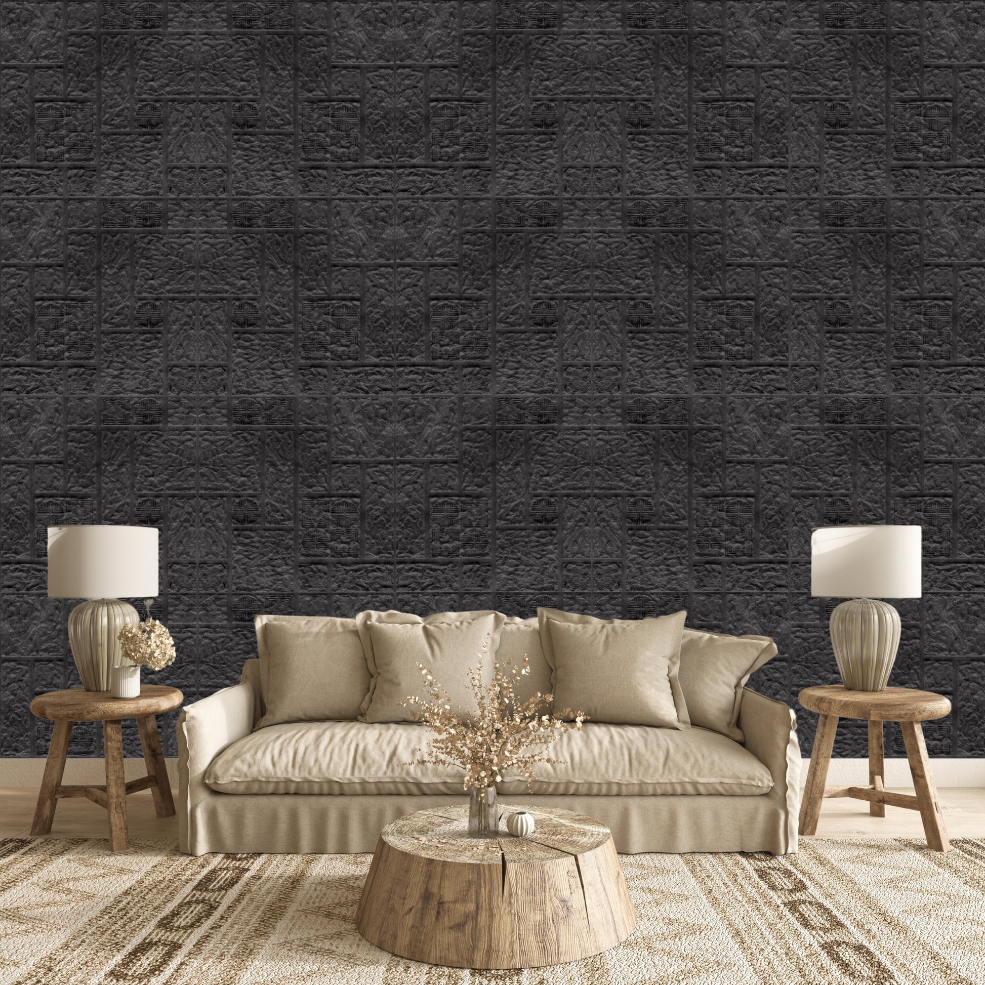 Nexa Gray Self Adhesive Wall Panels Abstract Design