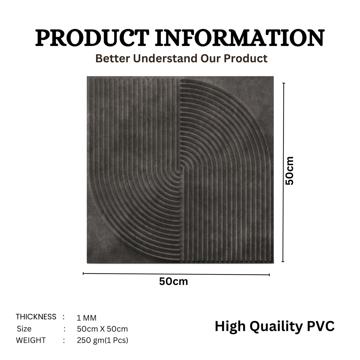 Nexa Gray Self Adhesive Panels Circle Design