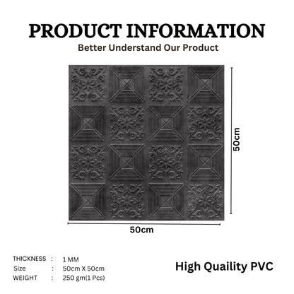 Nexa Gray Self Adhesive Wall Panels Flower Design