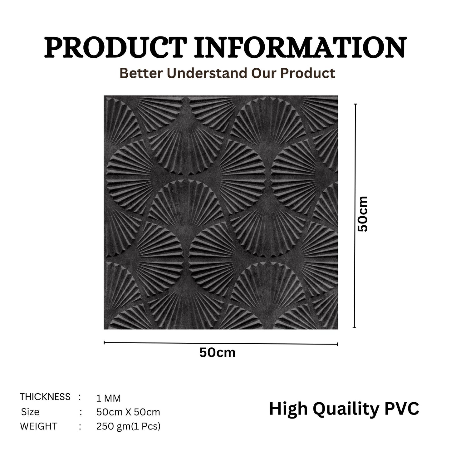 Nexa Gray Self Adhesive Panels Hand Fan Design