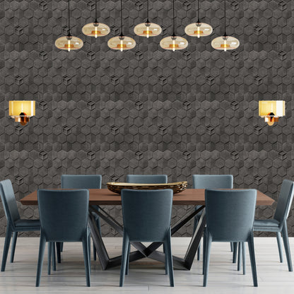 Nexa Gray Self Adhesive Panels Hexagon Design
