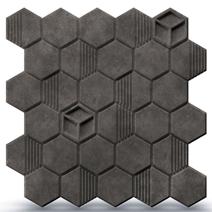 Nexa Gray Self Adhesive Panels Hexagon Design
