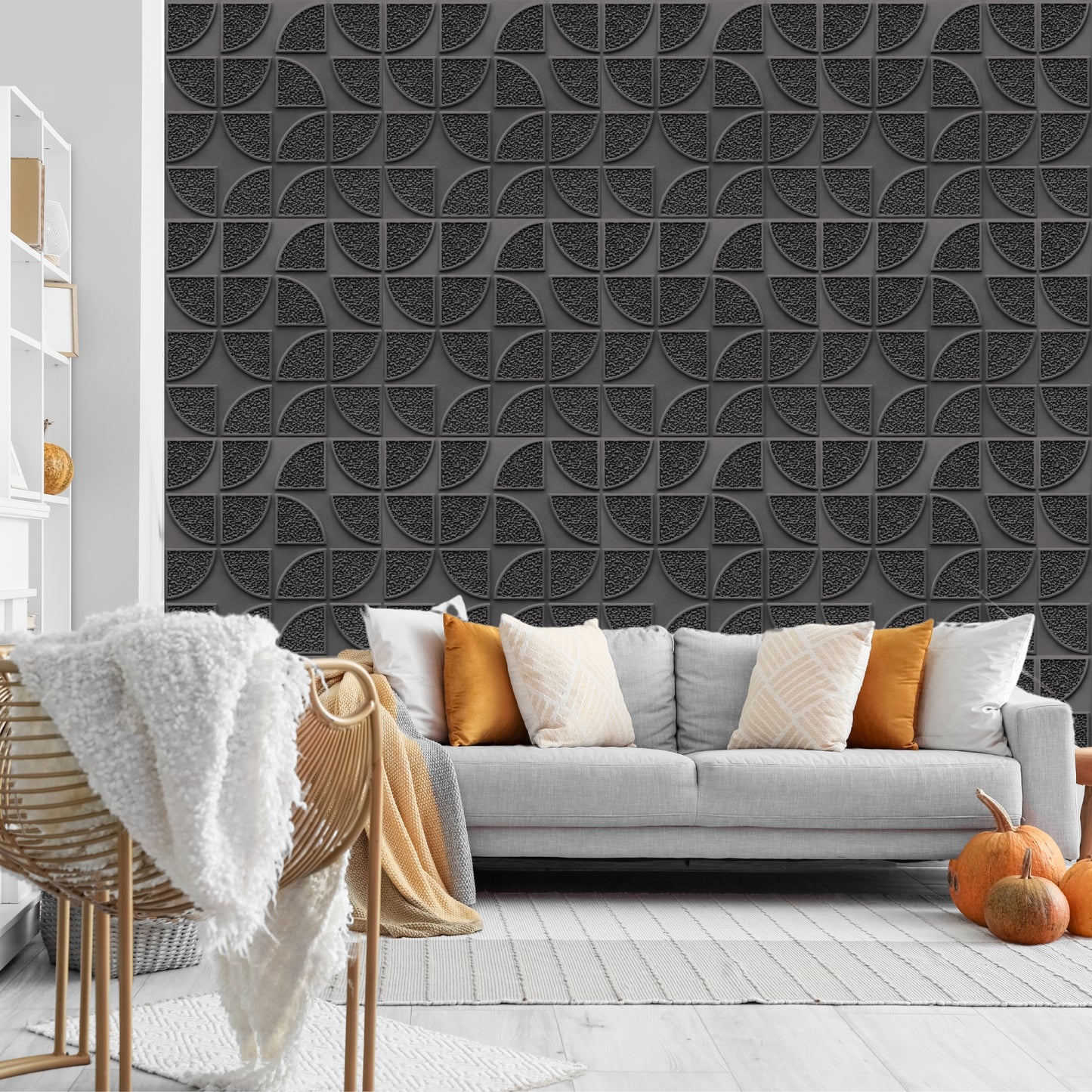 3D Self Adhesive Wall Panel Quarter Circle Design- 50x50cm