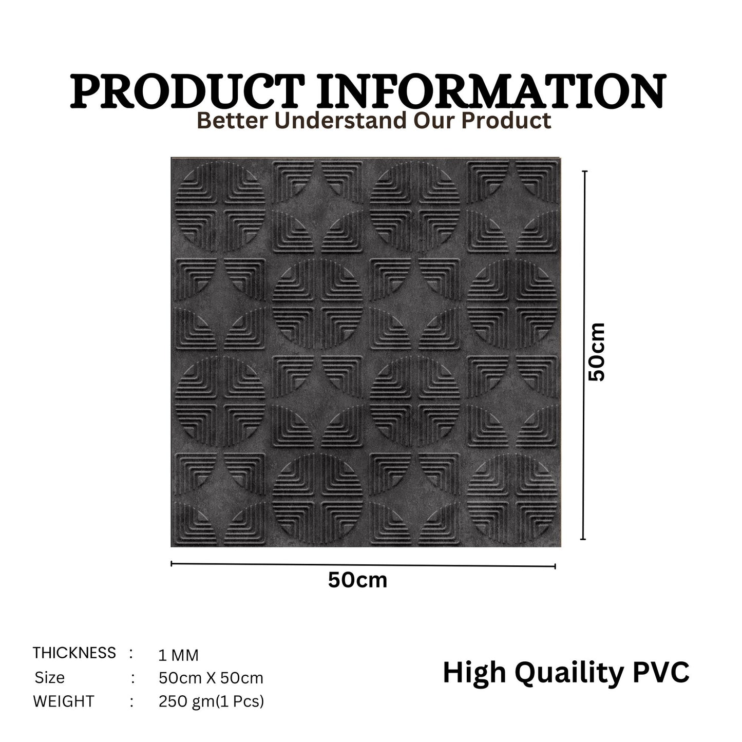 Nexa Gray Self Adhesive Panels Quarter Circle Design
