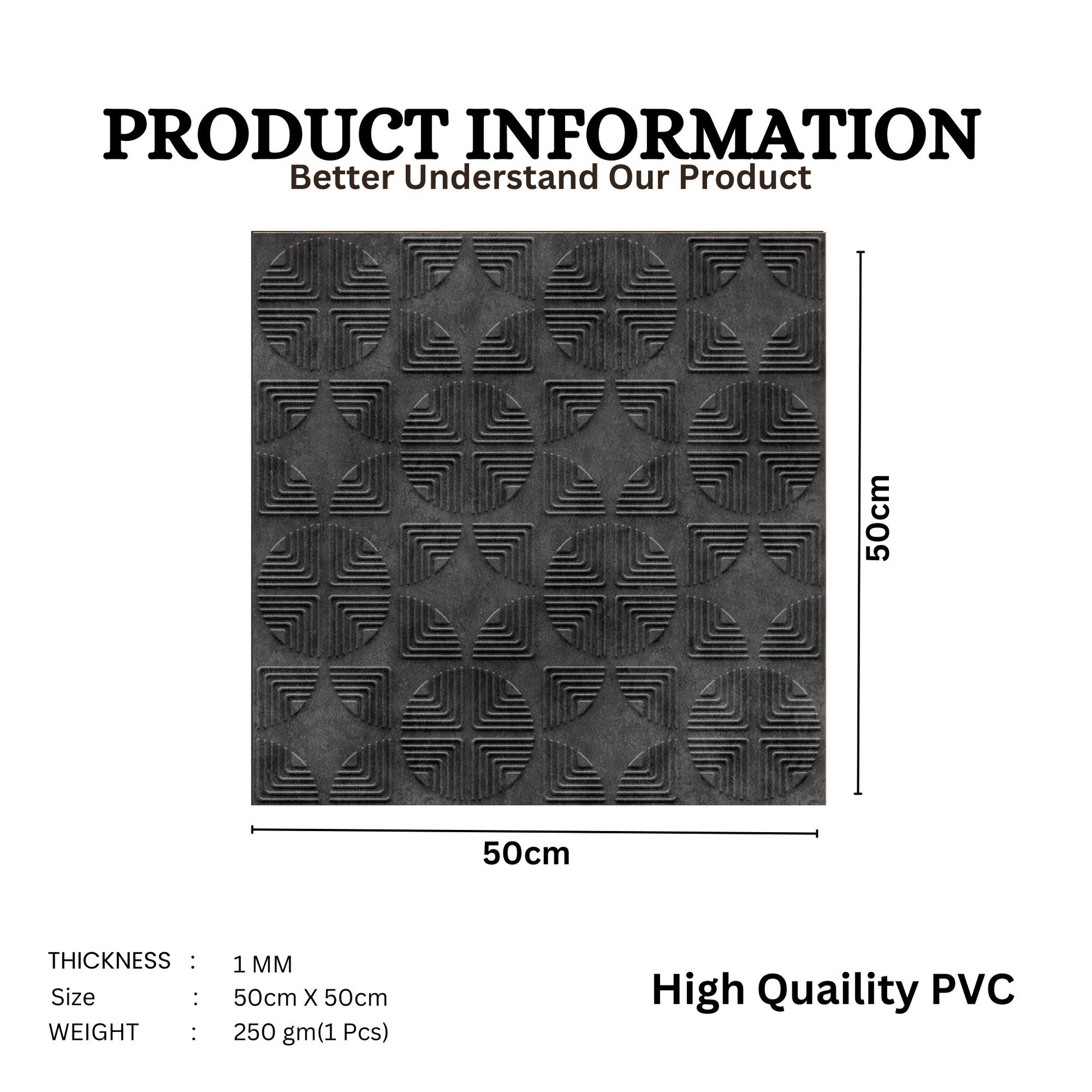 Nexa Gray Self Adhesive Panels Quarter Circle Design
