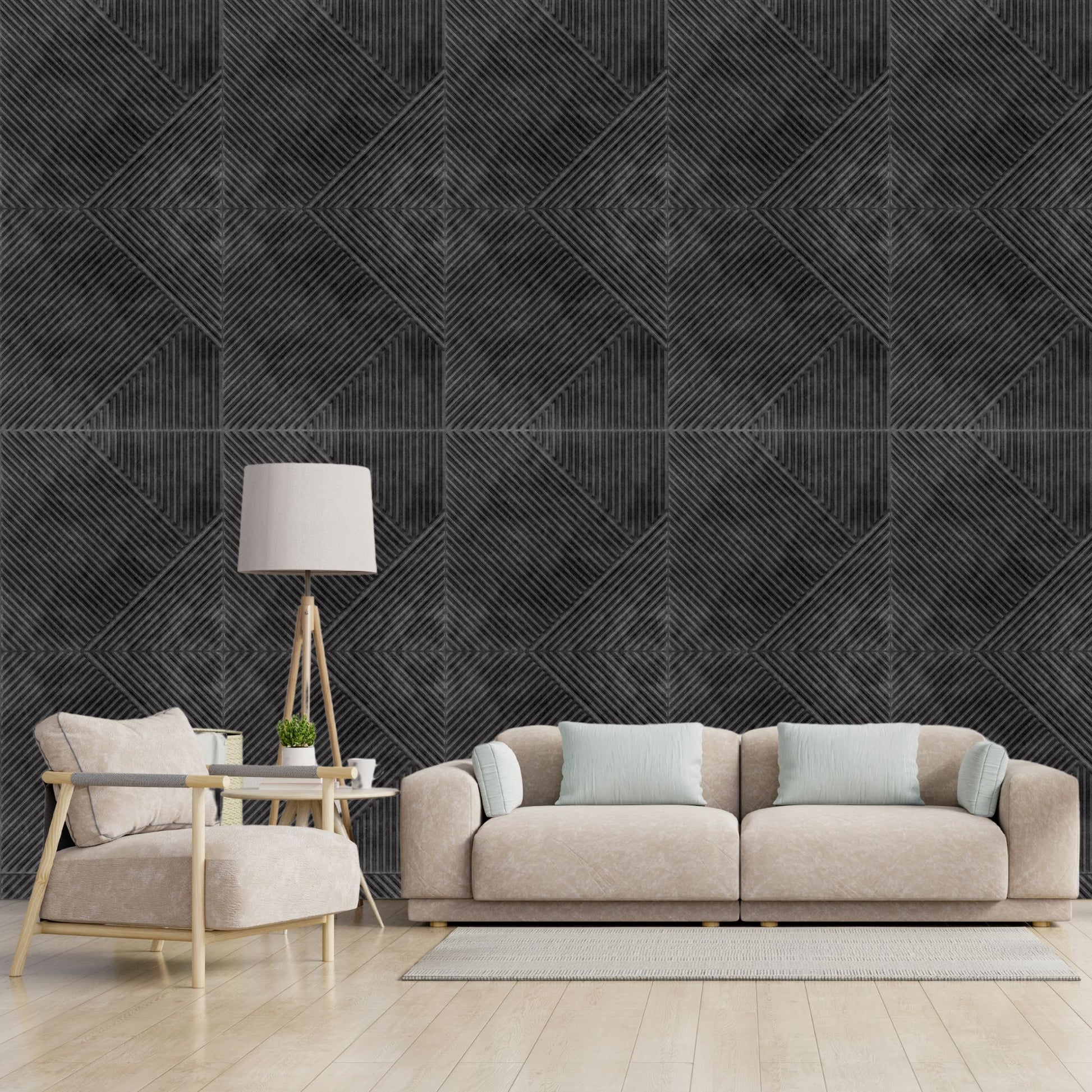 Nexa Gray Self Adhesive Panels Stripe Design