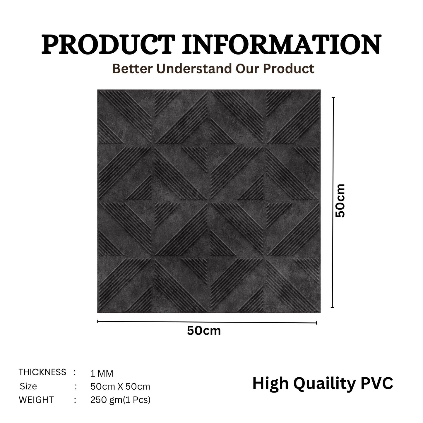 Nexa Gray Self Adhesive Panels triangle Design