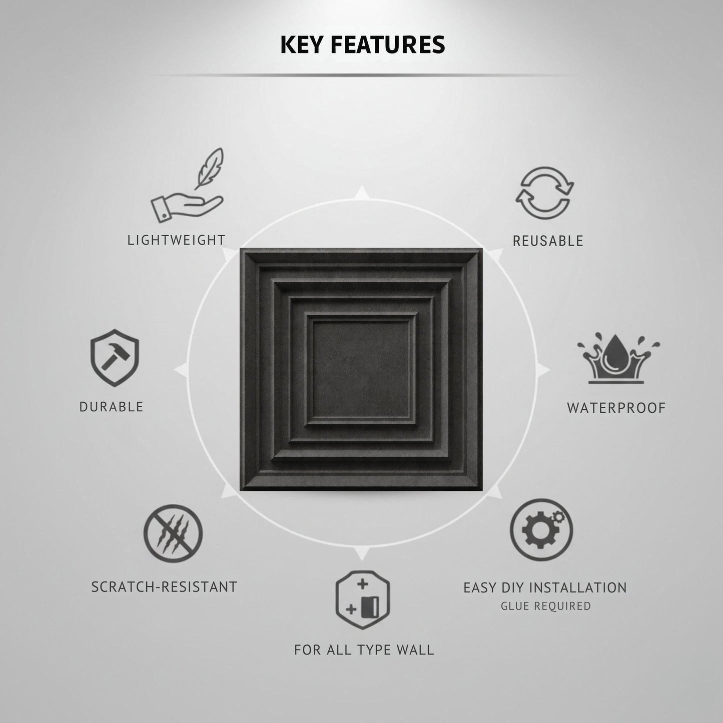 Nexa Gray  3D Wall Panels Accent Design2