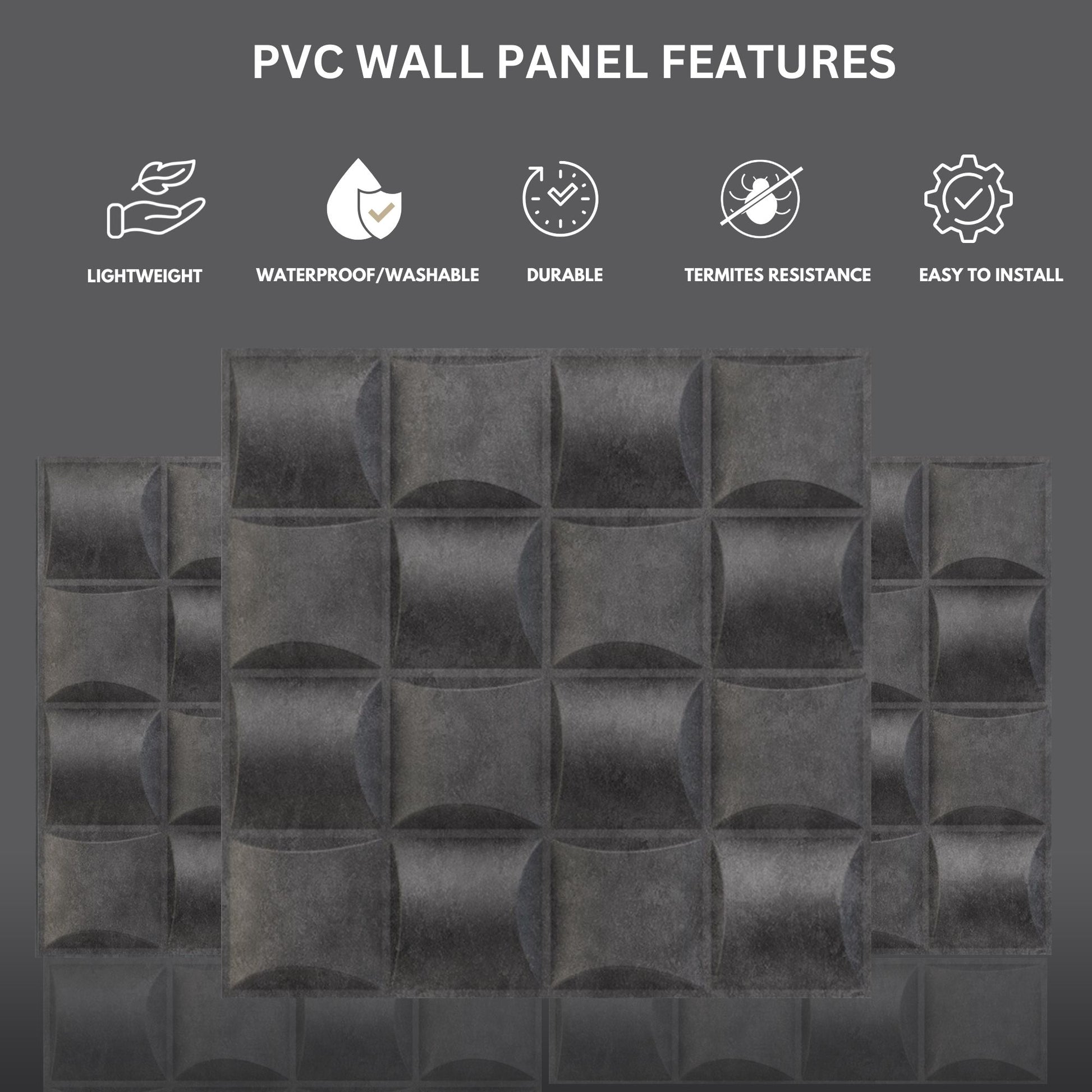 Nexa Gray Block Design 3D Wall Panel View-1