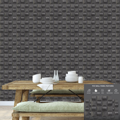 Nexa Gray Block Design 3D Wall Panel View-2