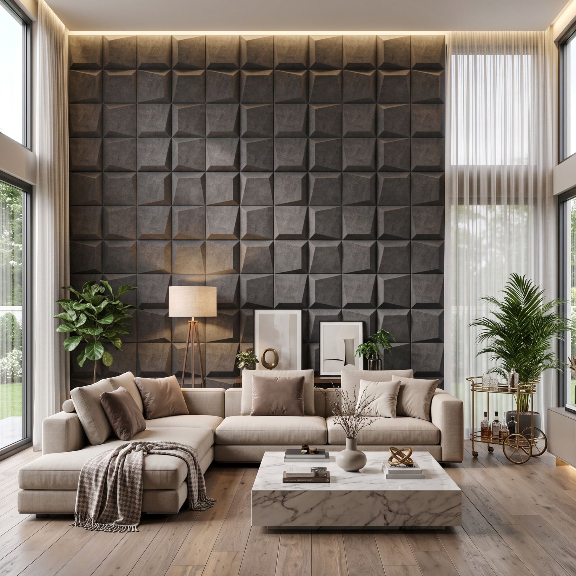 Nexa Gray 3D Wall Panels Cube Design-1