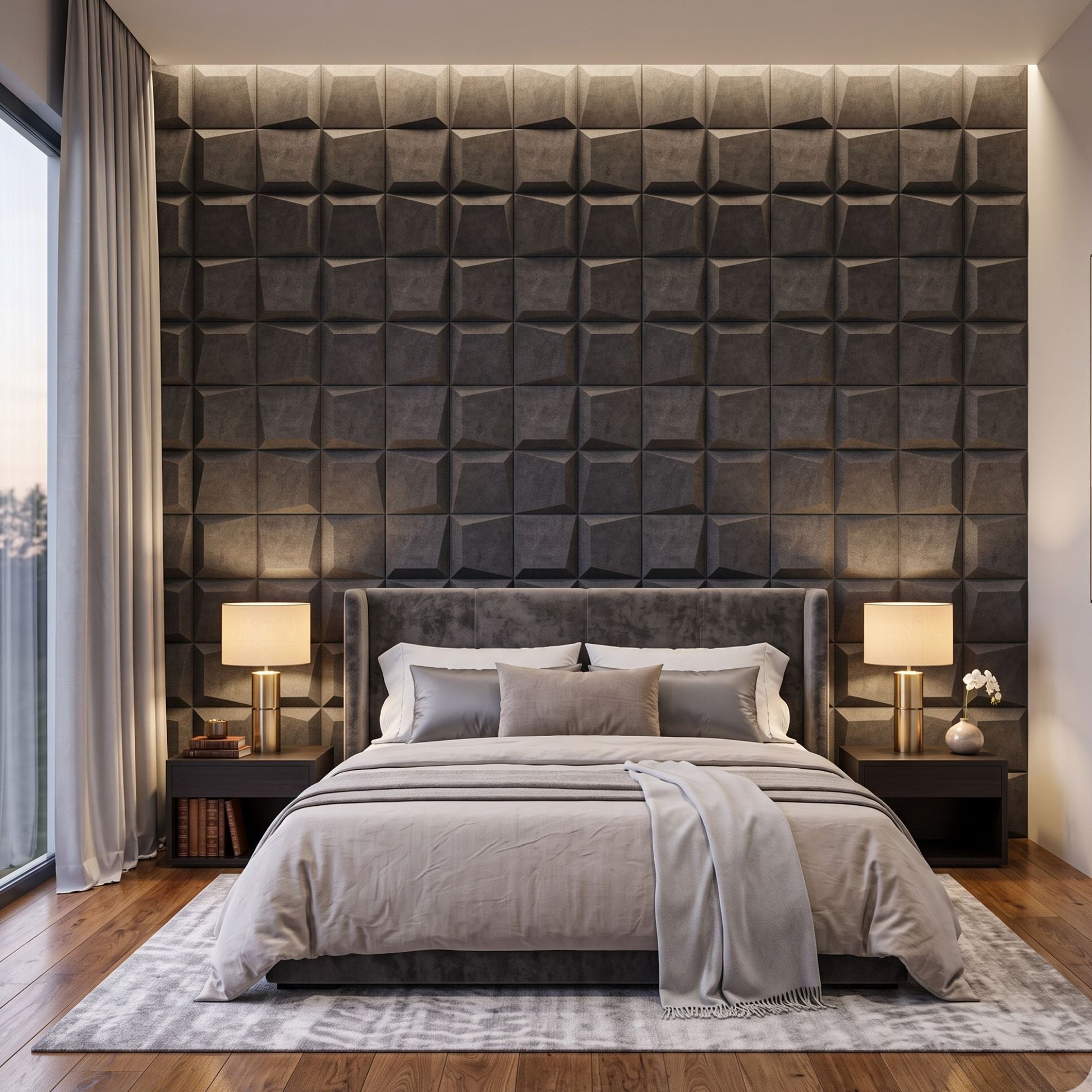 Nexa Gray 3D Wall Panels Cube Design-2