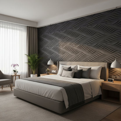 Nexa Gray 3D Wall Panels Swirl Design