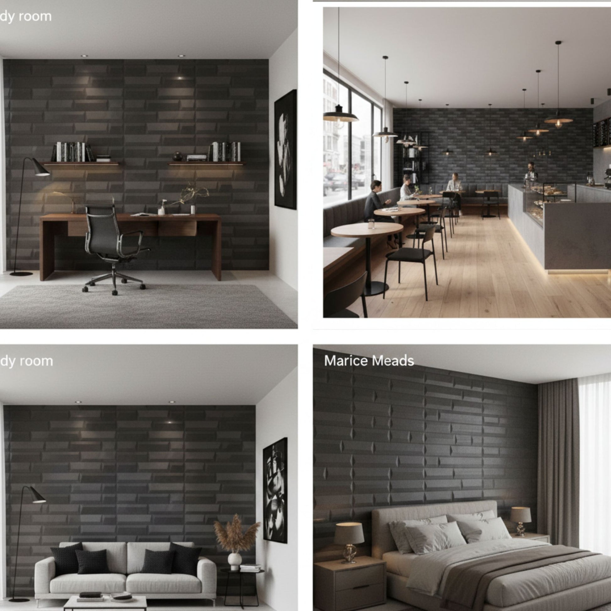 Nexa Gray 3D Wall Panels Vault Design