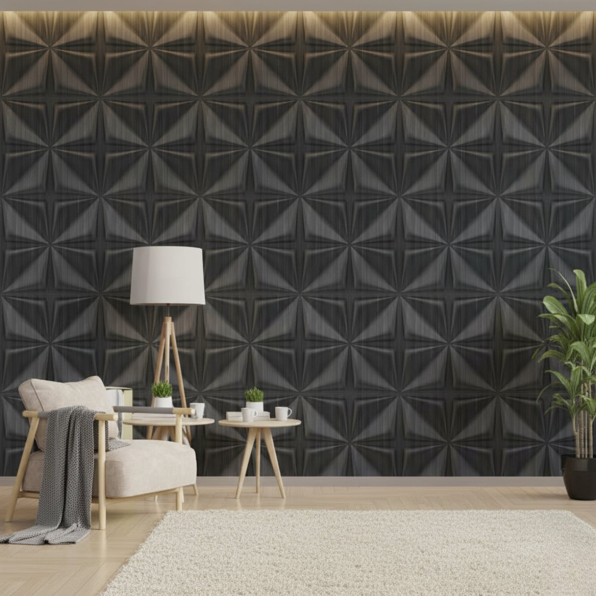 Nexa Gray Brown Bloom Design 3D Wall Panel View-1