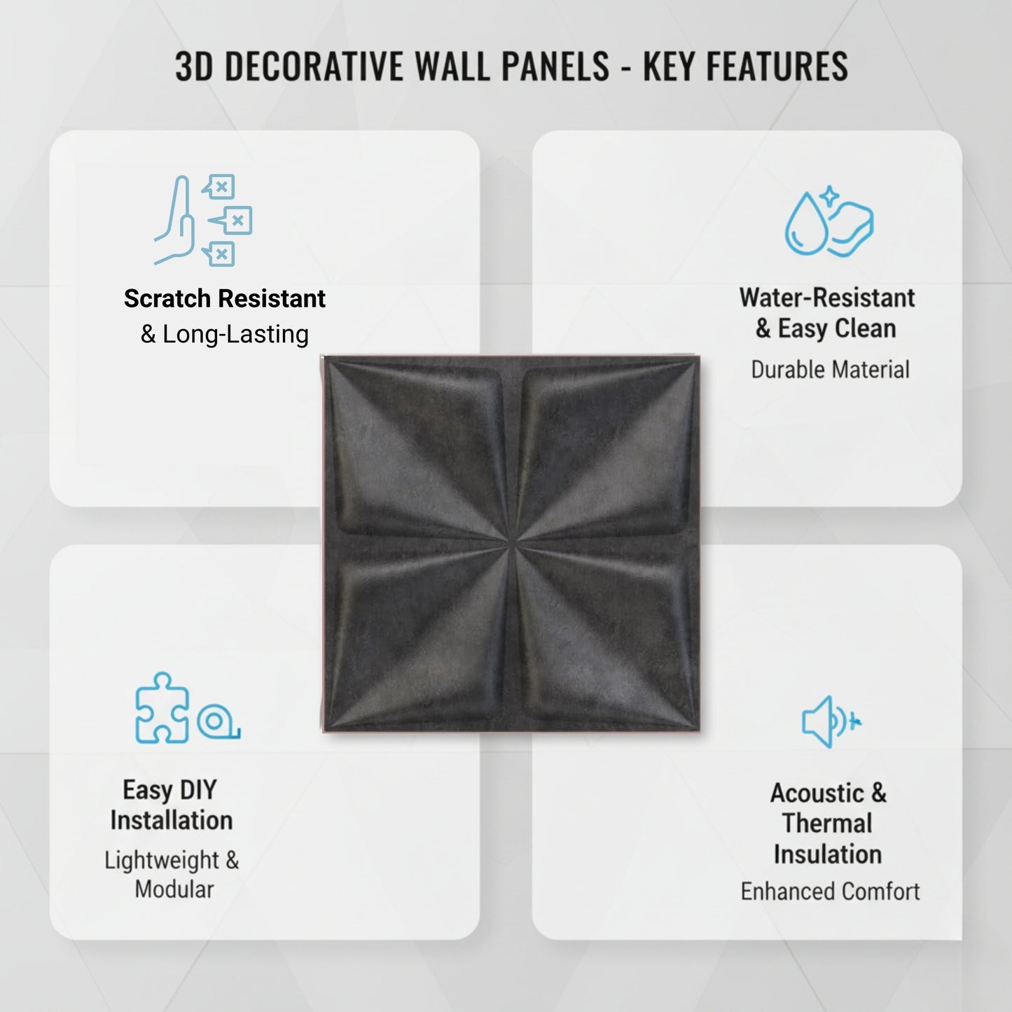 Nexa Gray Brown Bloom Design 3D Wall Panel View-2