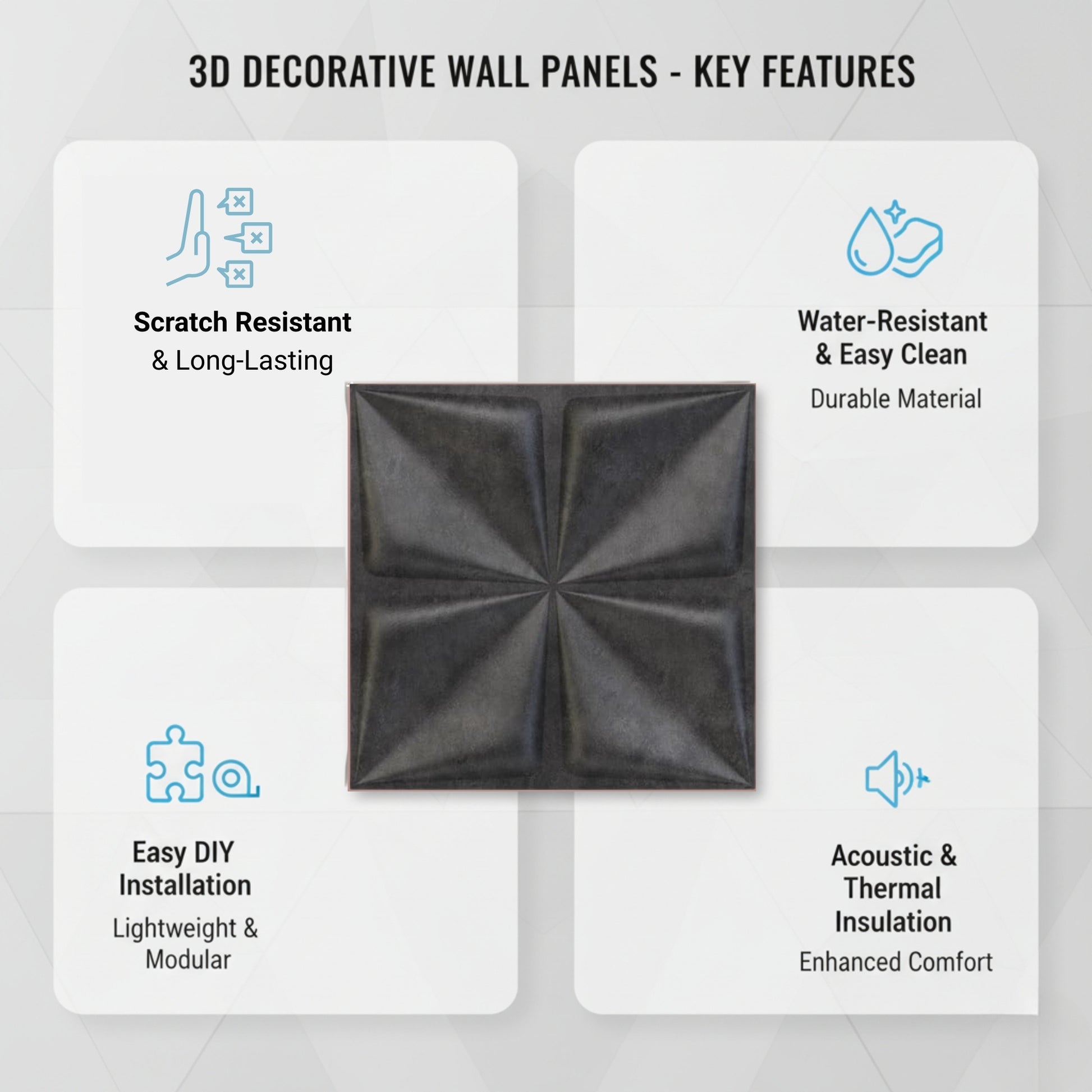 Nexa Gray Brown Bloom Design 3D Wall Panel View-2