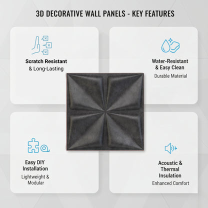 Nexa Gray Brown Bloom Design 3D Wall Panel View-2