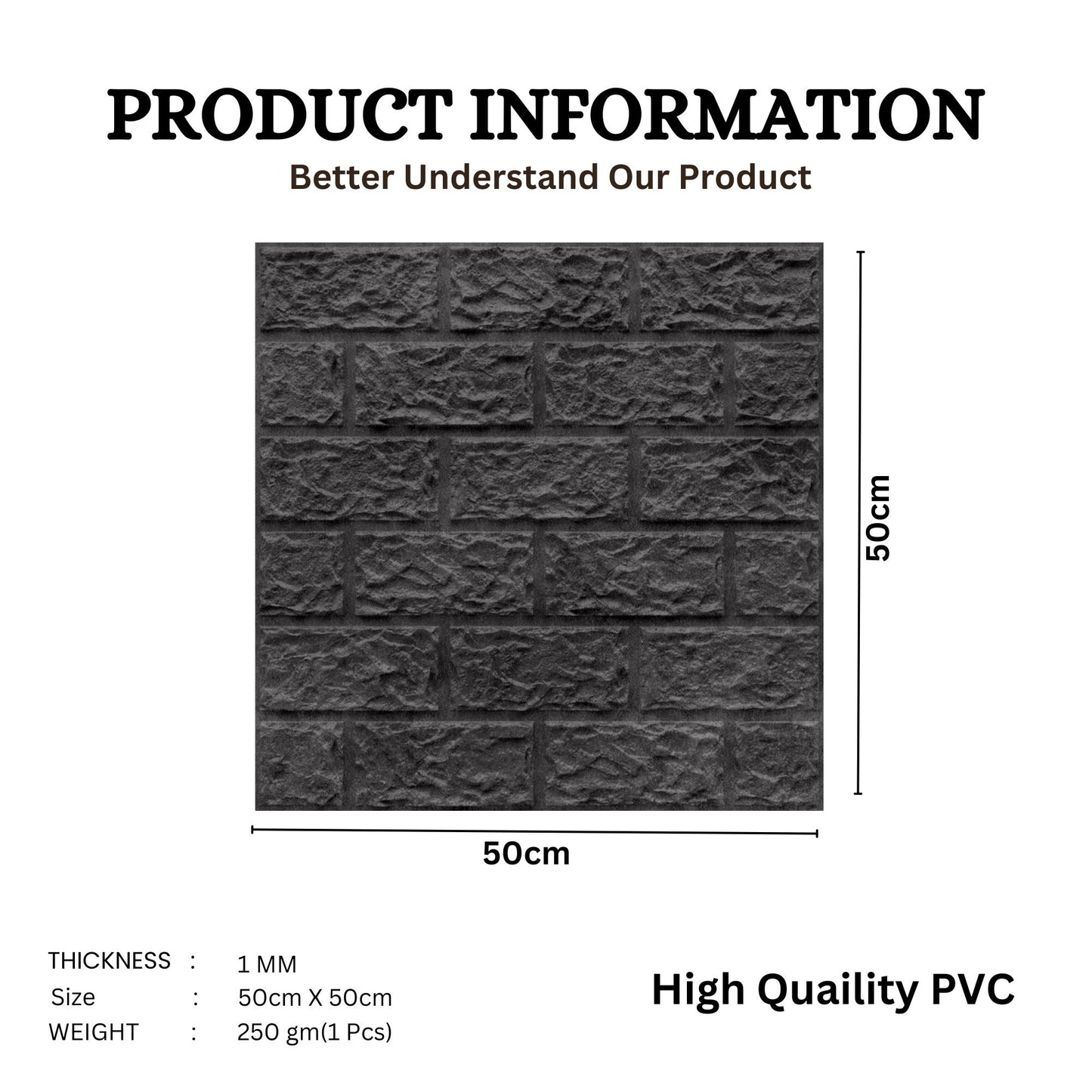Nexa Gray Self Adhesive 3D Panels Brick Design