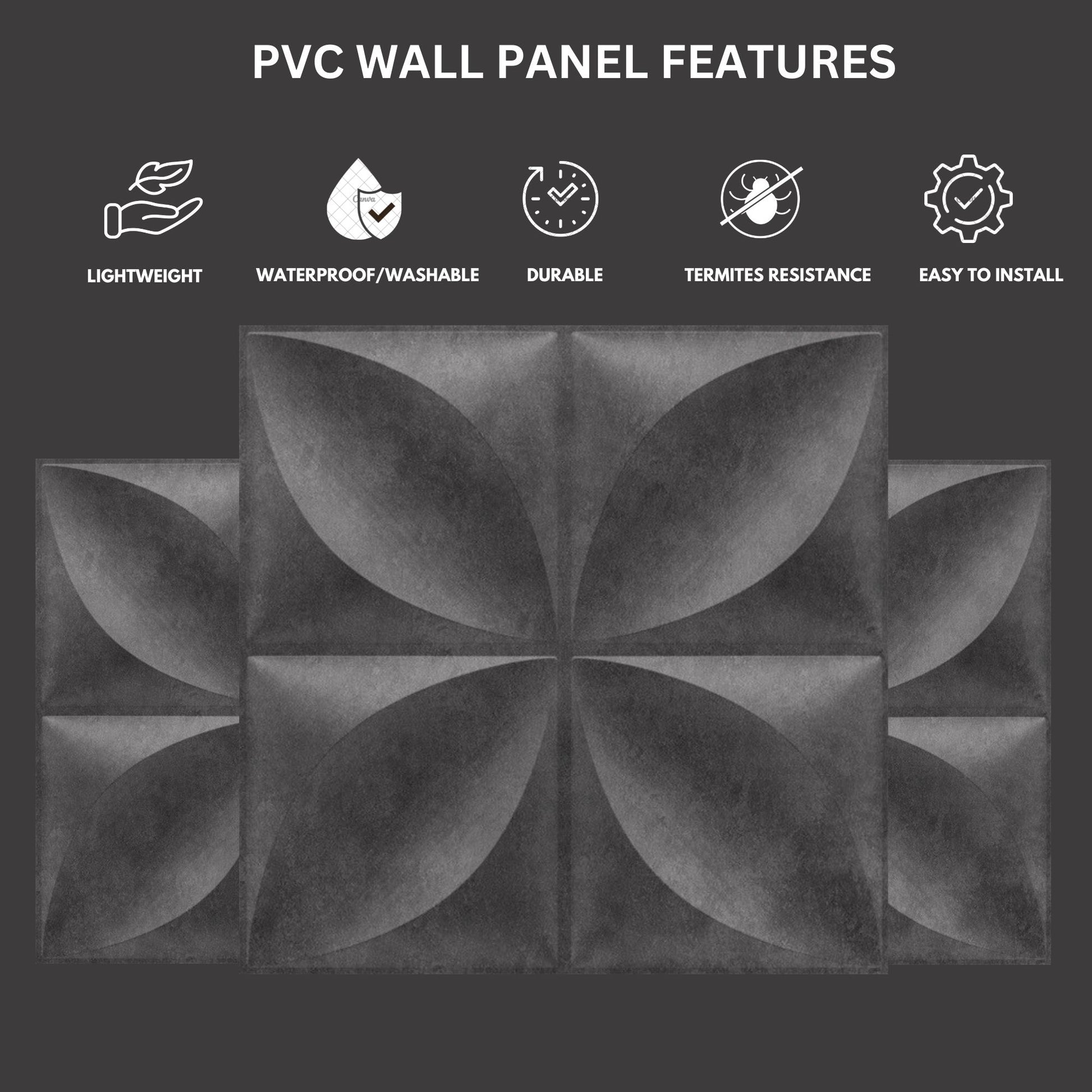 Nexa Gray 3D Wall Panels Butterfly Design