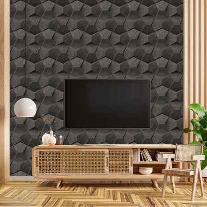 Nexa Gray 3D Wall Panels Hexa quarter Design