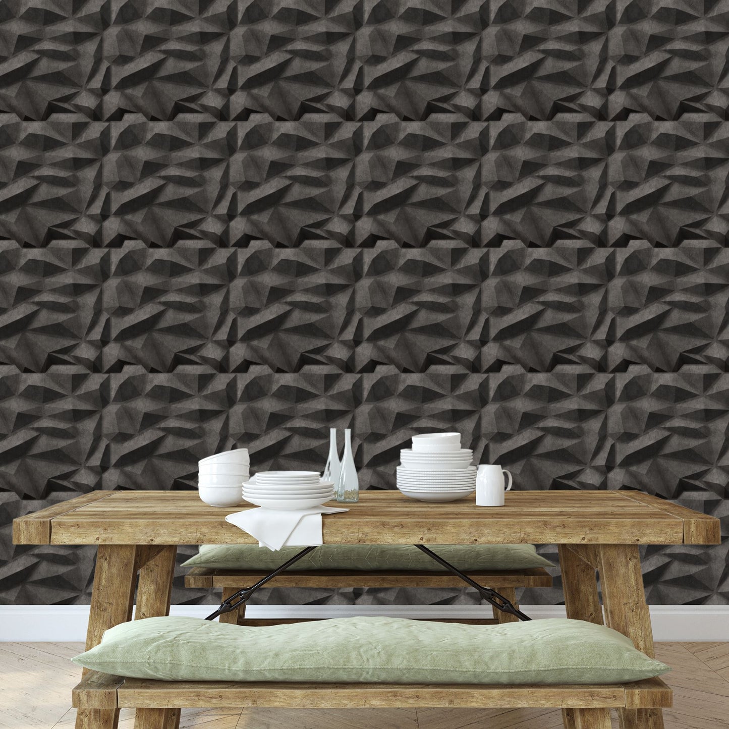 Nexa Gray_Diamond_Design_3D_Wall_Panel_View-2