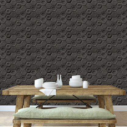 Nexa Gray 3D Wall Panels Hexagon Design-5001